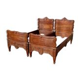 Paire de lits en chêne style Louis XV /Louis XVI