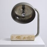 Travertine and chromed metal table lamp by Paolo Salvi, 1960s