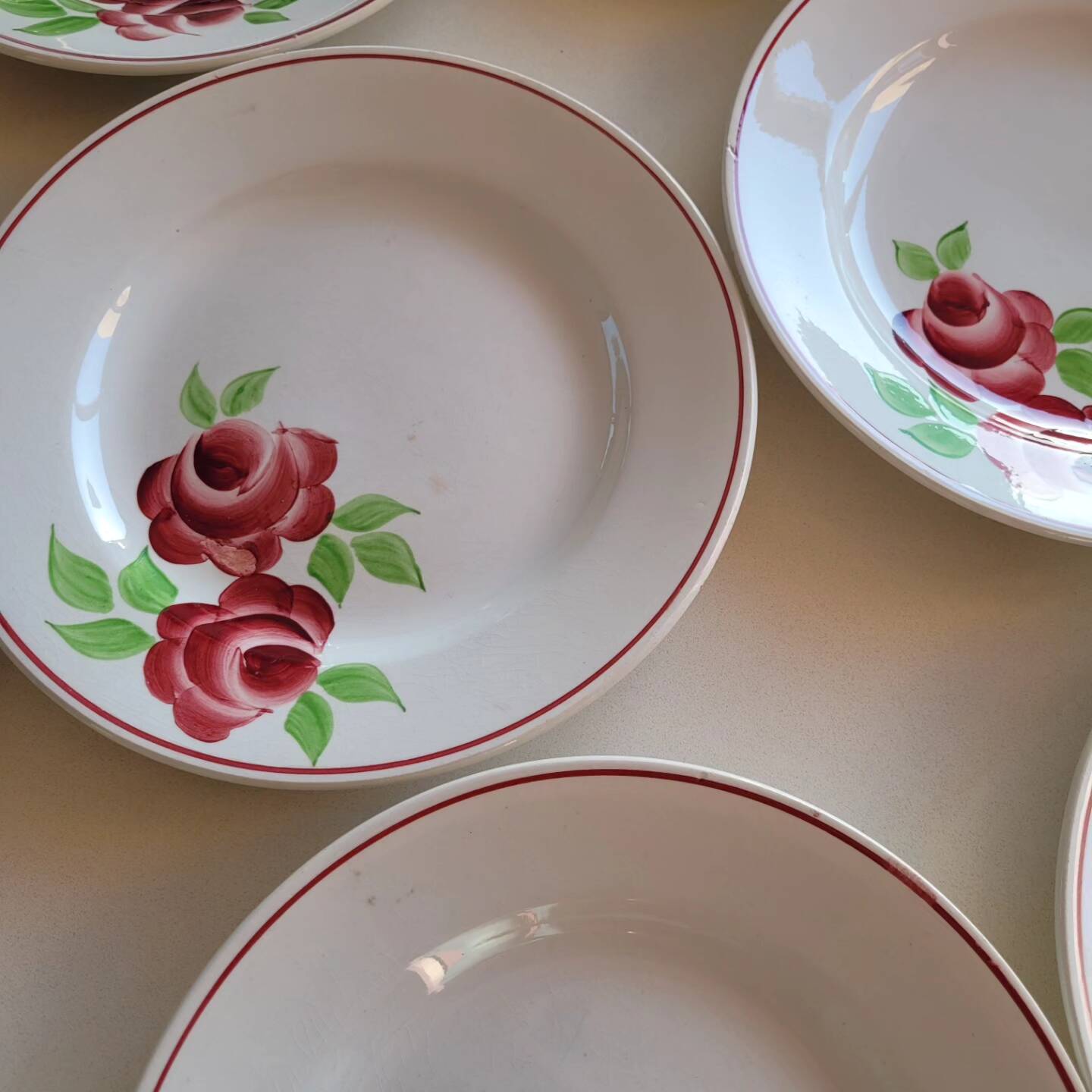 Lot of 12 old Rose Mai plates