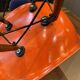 A dsw fiber red orange dowel walnut eames herman miller vintage 70 chair