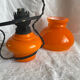 Pendant chandelier, vintage, opaline, Orange, 1970s