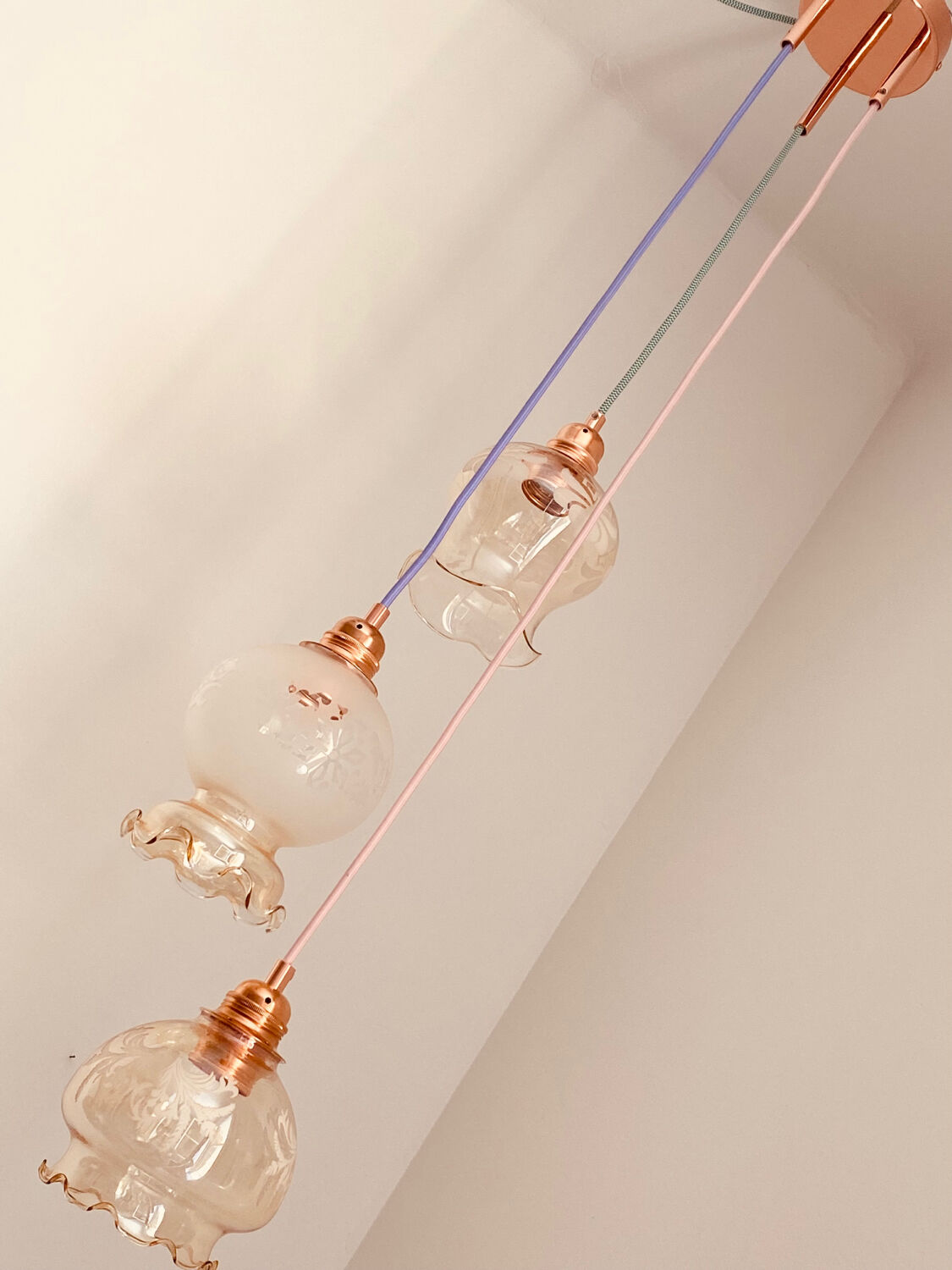 Pastel waterfall pendant light