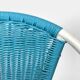 Children's armchair in white metal and turquoise blue scoubidou