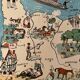 Old poster illustrated map of Normandy 1934 - JP Pinchon