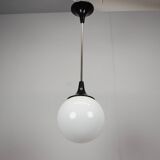 Czechoslovak opaline glass pendant globe, 1970s