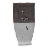 Bicolour brutalist vase in glazed and chamotte stoneware – 1970s