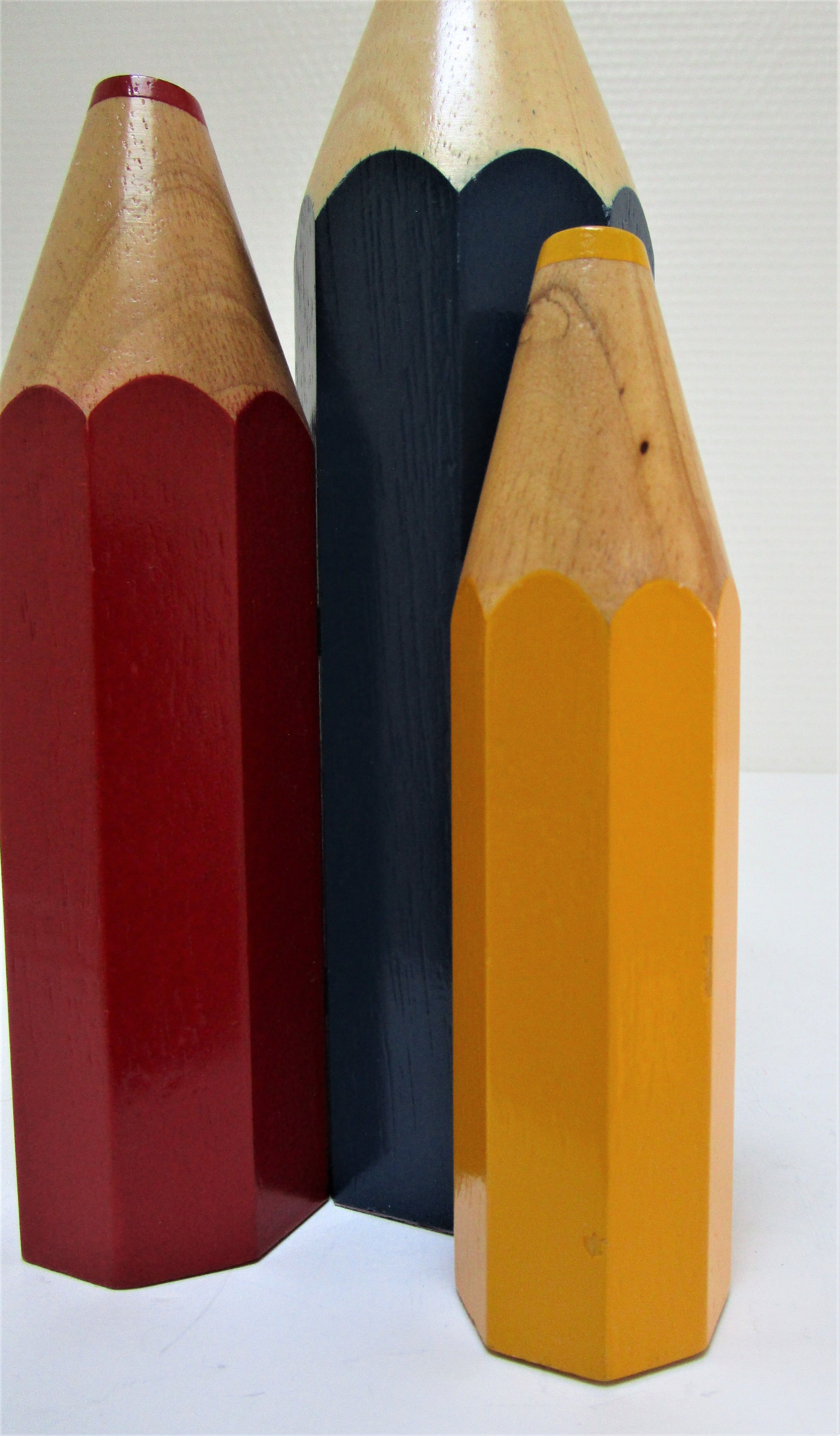 Lamp foot three pencils wood beech vintage 80s