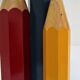 Lamp foot three pencils wood beech vintage 80s