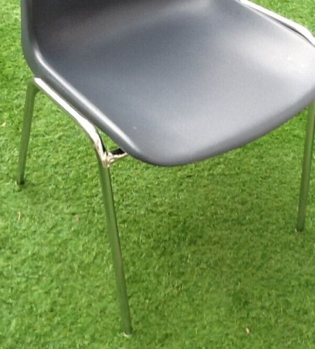 1970s pat. pend dipiplast stackable chair grey shell grained surface