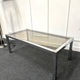 Chrome coffee table and smoked glass
