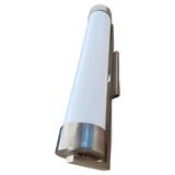 XXL big chrome and milk glass Bauhaus / functionalist wall lamp - 1930s