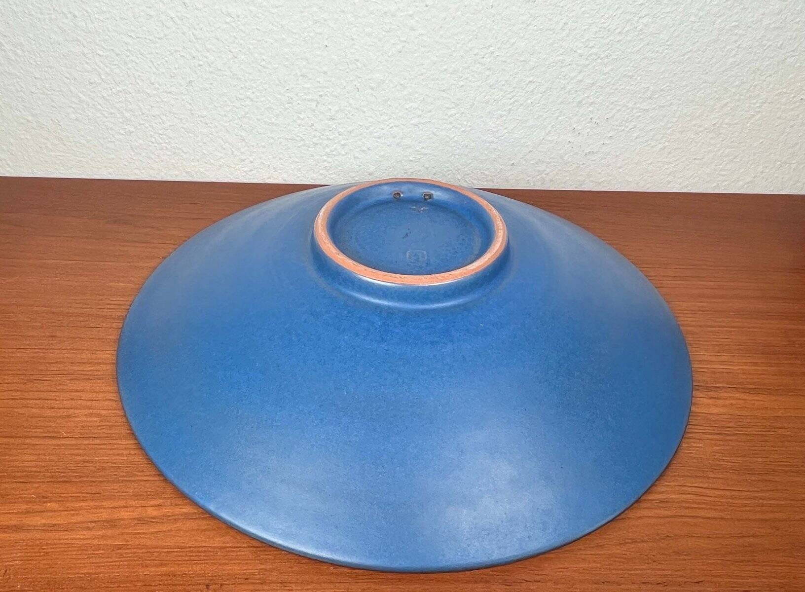 Large Mid-Century Modern German Studio Pottery Decorative Wall Plate by Eva Fritz-Lindner for Karlsruher Majolika, 1960s