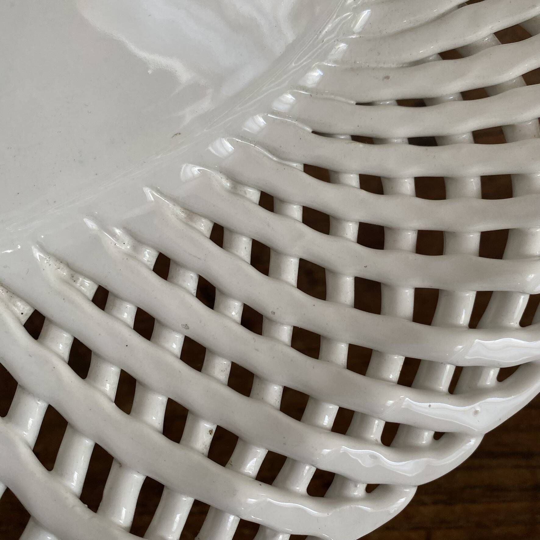 Bread basket or woven ceramic fruit bowl Italy