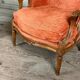 Pair of transitional carved wooden armchairs, 18th century