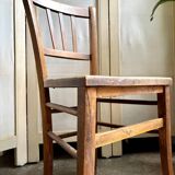 Bistro chair in dark beech with embossed seat