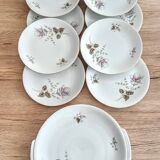 Service à dessert 10 assiettes et plat en porcelaine PMR Bavaria Jaeger & Co