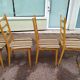 Set of 6 light wood chairs with vintage Scandinavian fabric