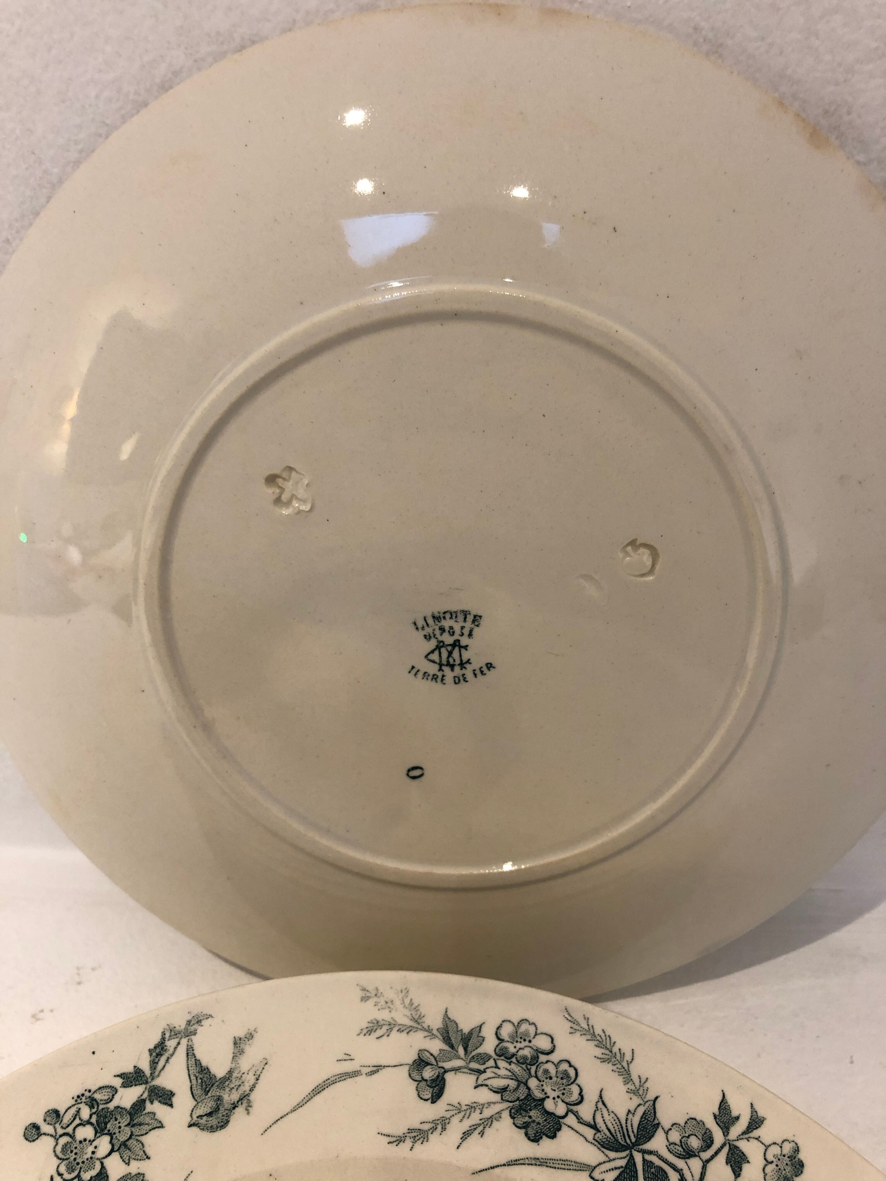 6 plates dessert linotte, Terre de Fer