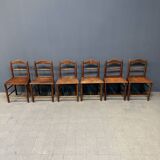 Set of six old English kitchen chairs