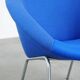 Vintage blue Walter Knoll German design lounge chair model 369 with a new seat