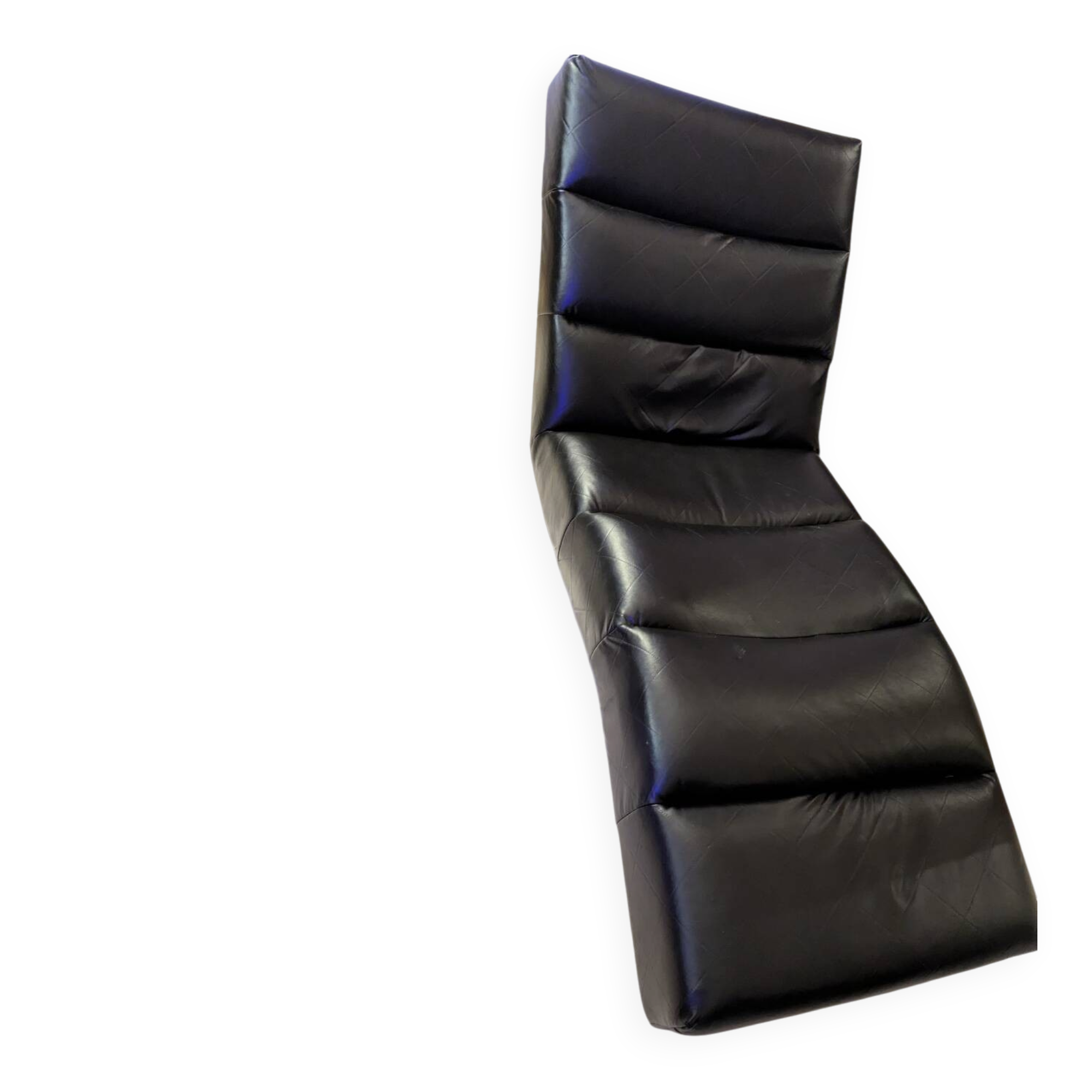 Black faux leather chaise longue