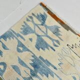 5x8 Geometric Wine Red Blue Vintage Rug, 144x241Cm