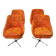Suite de 4 fauteuils pivotants seventies