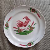 Two plates Les Islettes 19th century Rooster plate