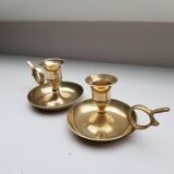 2 candlesticks taper brass