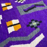 Off-white Moroccan rug with colorful patterns, 250cm x 150cm