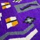 Off-white Moroccan rug with colorful patterns, 250cm x 150cm