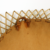 Mirror in golden rattan 42x42cm