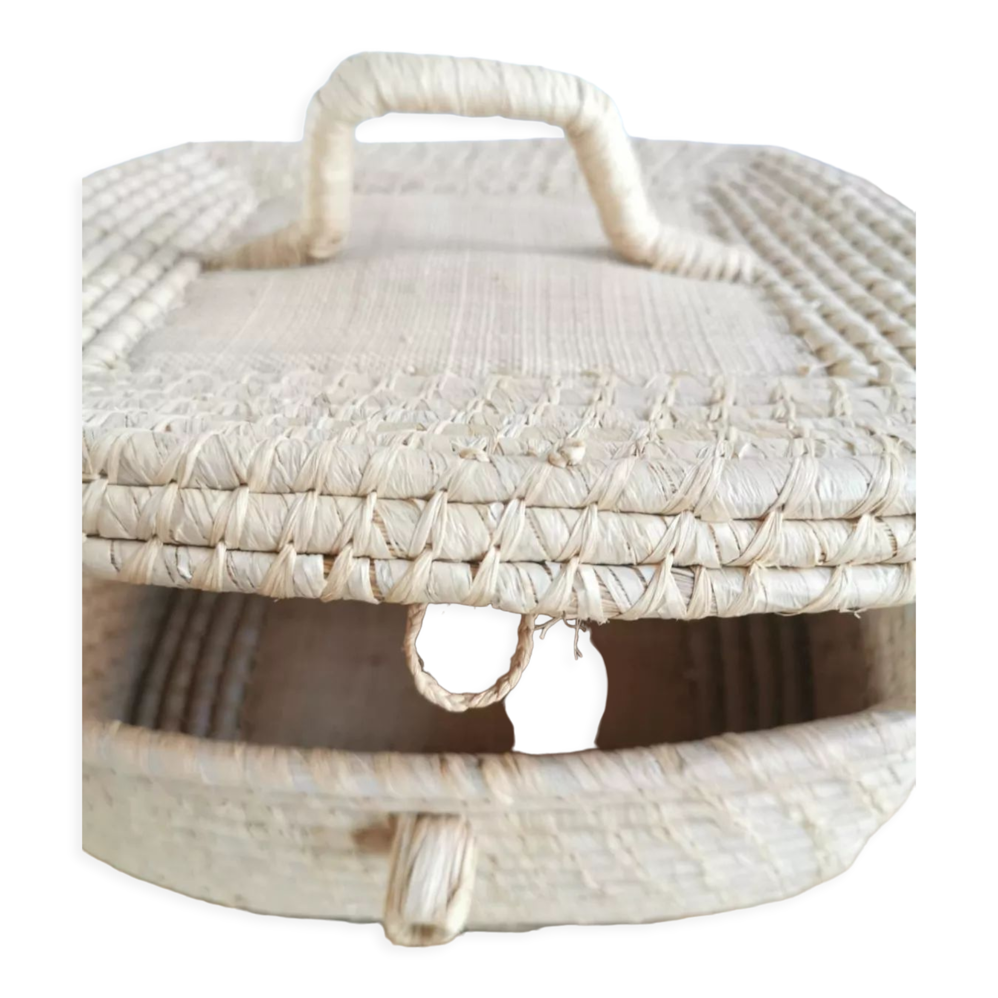 Vintage wicker suitcase