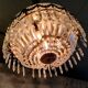 Glass and brass basket ceiling light - mid 20th century.