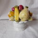 Fruit bowl trompe l'œil in earthenware