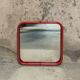 Vintage post-modern lacquered red metal mirror