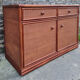 Vintage low buffet, bamboo and rattan, Maugrion, 80s
