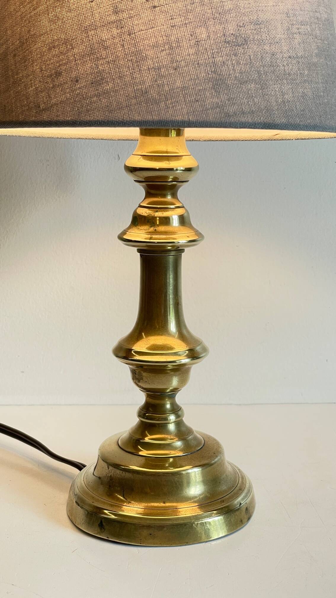 Lamp chic old solid brass candle holder