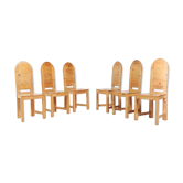 Set of 6 Swedish solid pine chairs by Sven Larsson Möbelshop