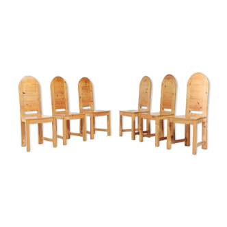 Set de 6 chaises suédoises en pin massif de Sven Larsson Möbelshop