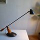 Vintage postmodernist metal and wood table lamp from the 1980s