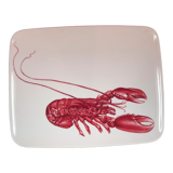 Assiette longue à décor de homard de geneviève lethu 28,5 x 23 cm
