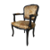Black baroque armchair with fabric designed by wildlife by Ascension Latorre, Spain