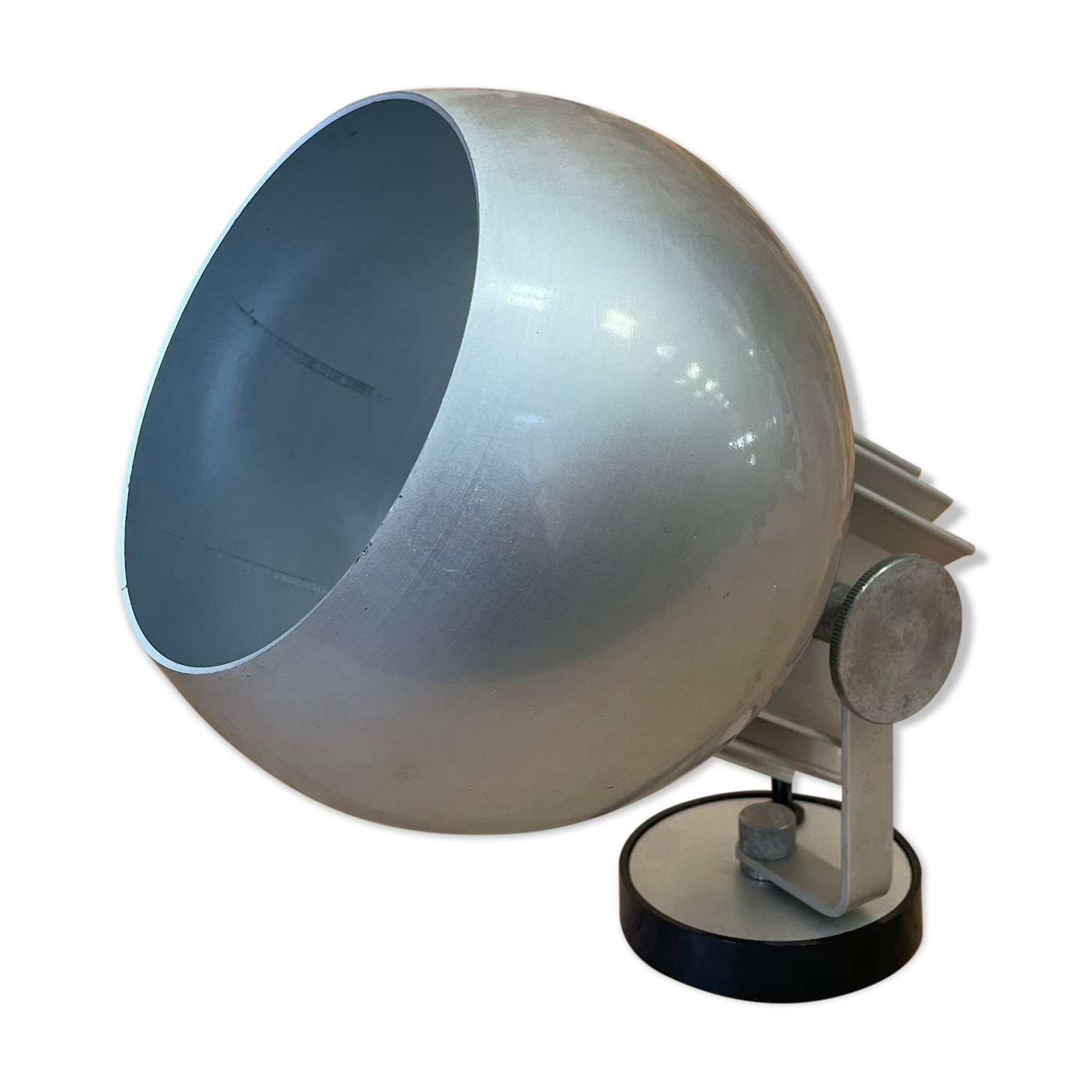 Brushed steel wall lamp from the 1970s - space age style