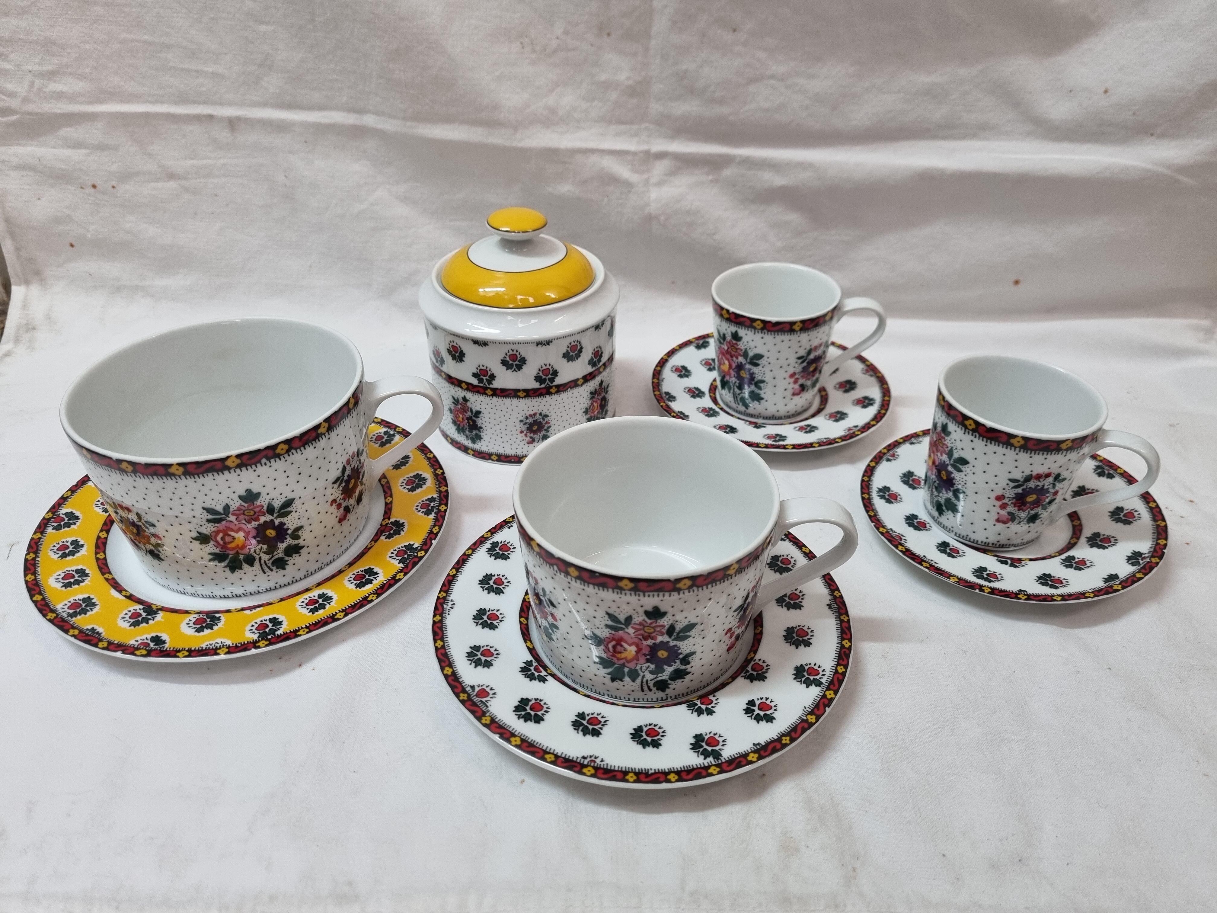 Tea & coffee set porcelain Solafrance Paris 5 pieces