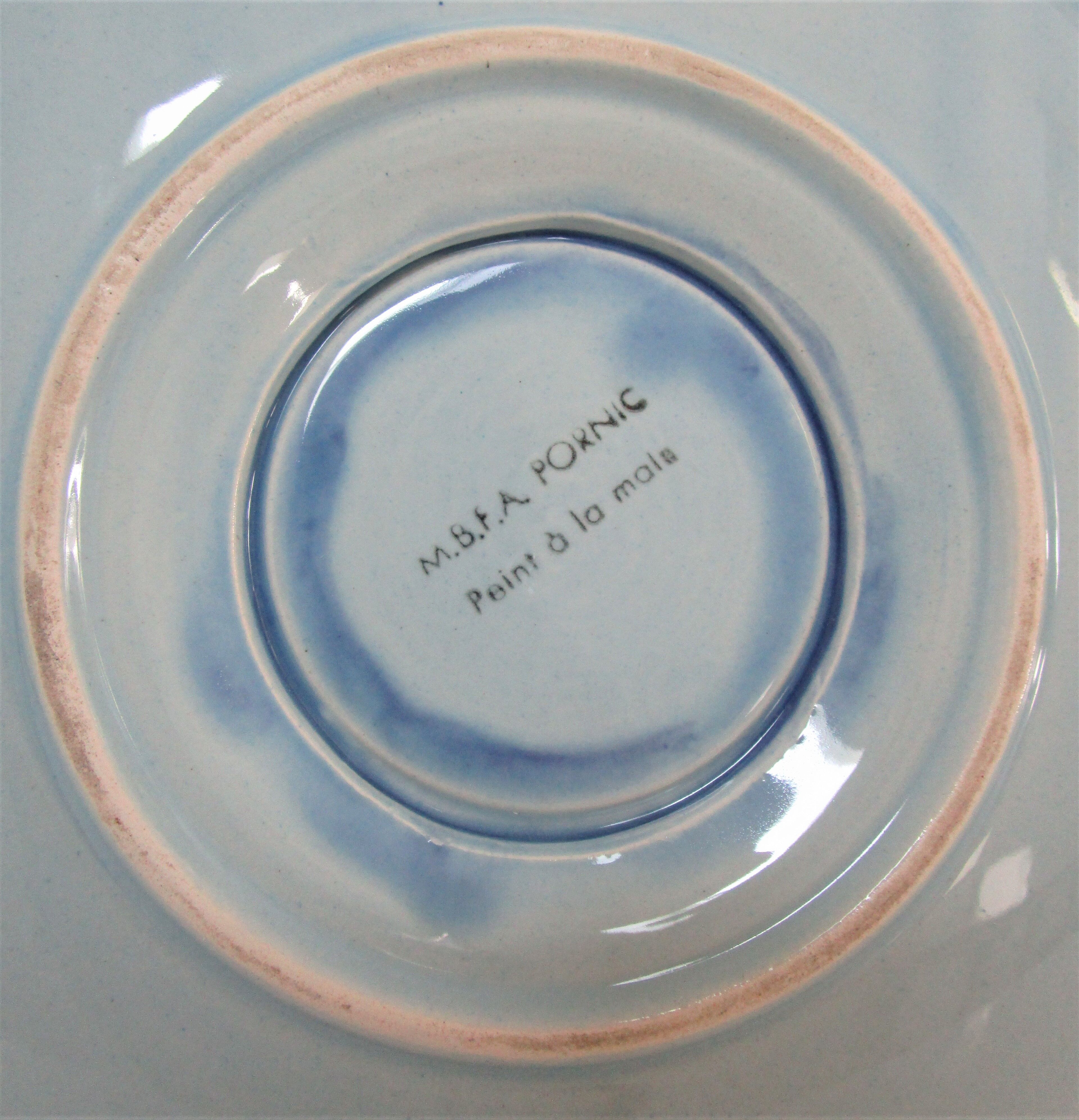 Dish and sausage fish crustaceans earthenware Pornic Bernard Serraz design 60s