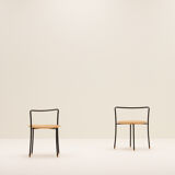 Ensemble de 2 tables d’appoint à poignée, années 80.