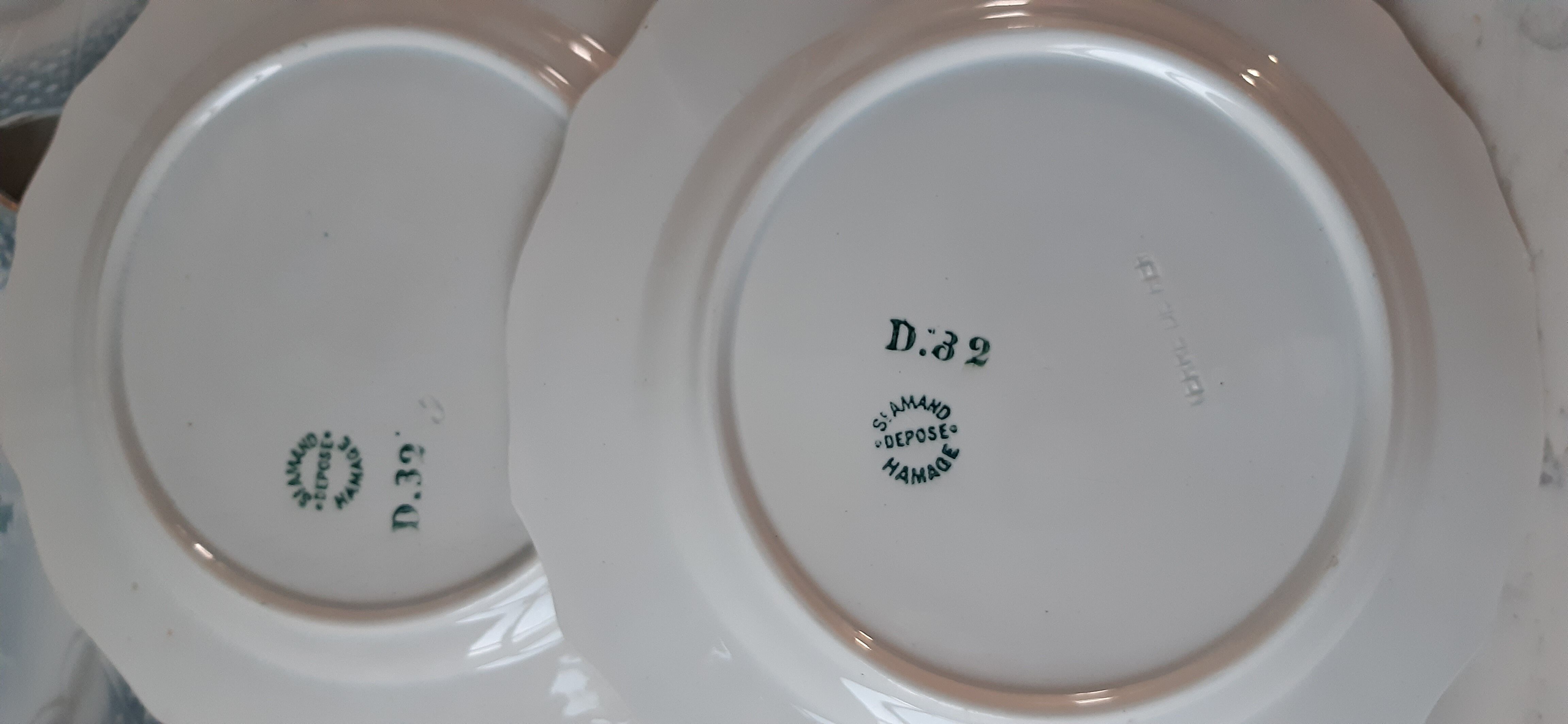 Set of 5 dessert plates Terre de Fer Saint Amand XIXth