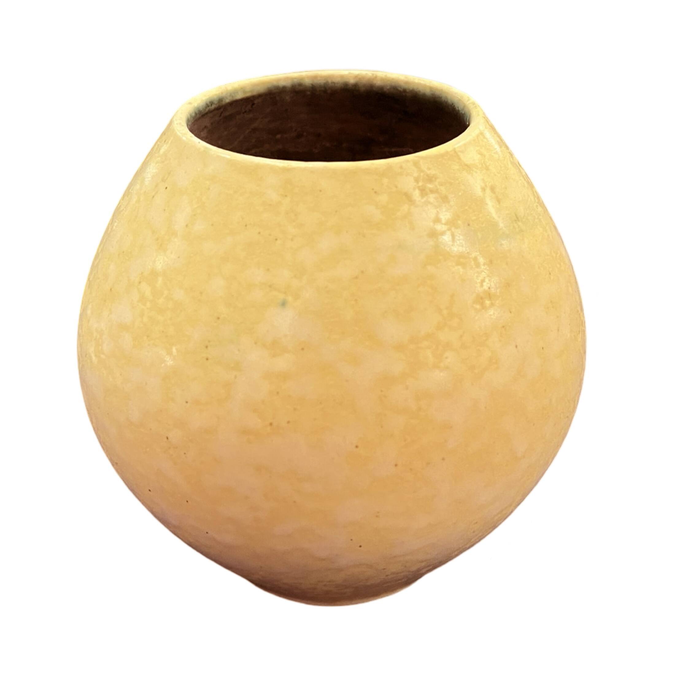 Vase en céramique jaune Gramann Keramik, Allemagne, années 1970