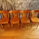 Set 4 chaises de bistrot en bois courbé